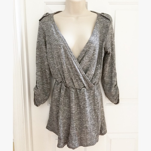 Charlotte Russe Pants - Heather Grey Long Sleeve Romper